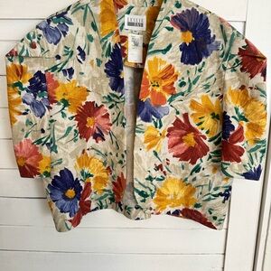 Vintage floral cropped jacket